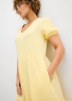 Sale Vestido holgado de muselina de algodón Mujer Vestidos|Novedades