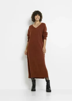Online Vestido holgado de punto con largo midi Mujer Vestidos|Ropa De Punto
