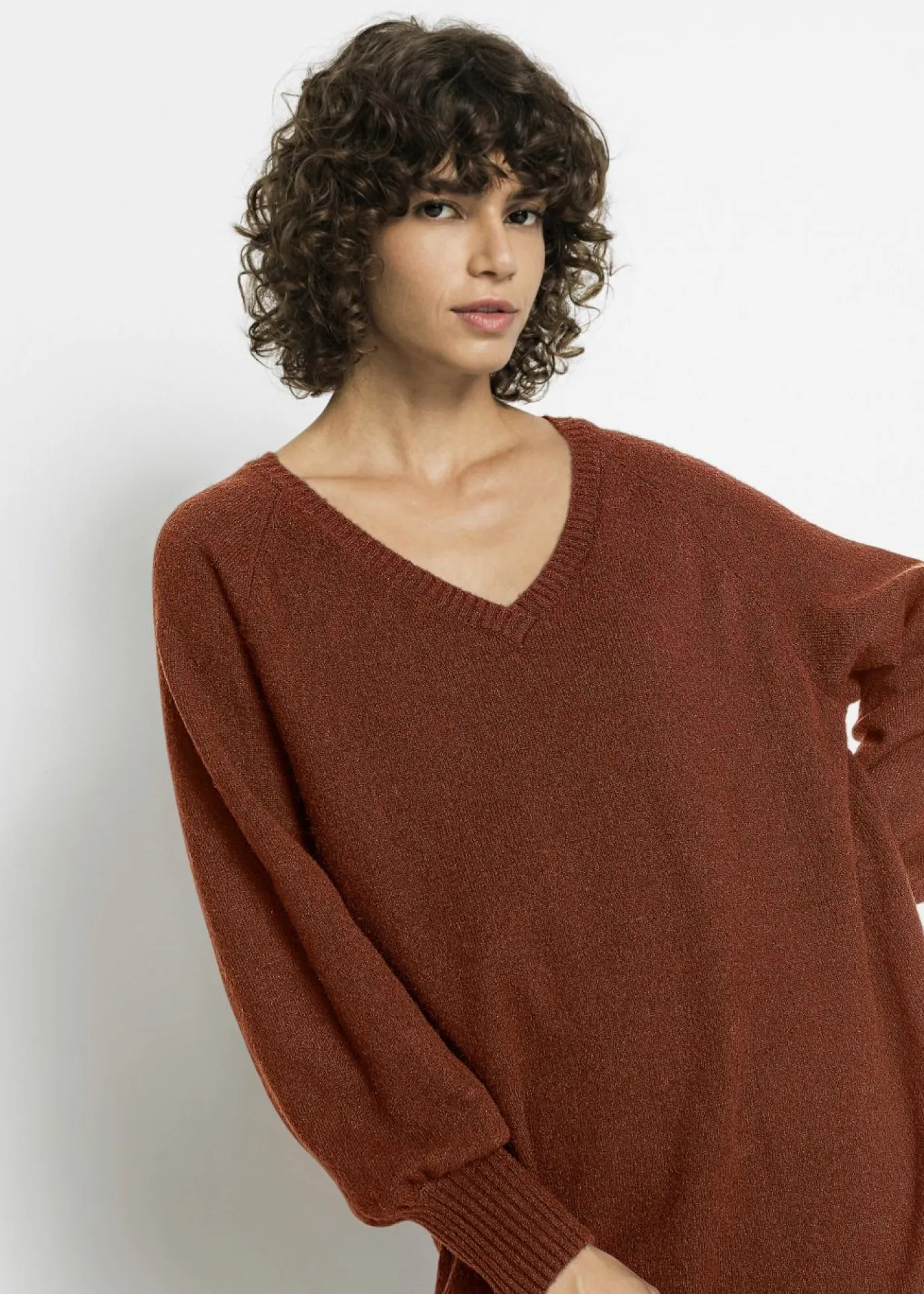 Online Vestido holgado de punto con largo midi Mujer Vestidos|Ropa De Punto