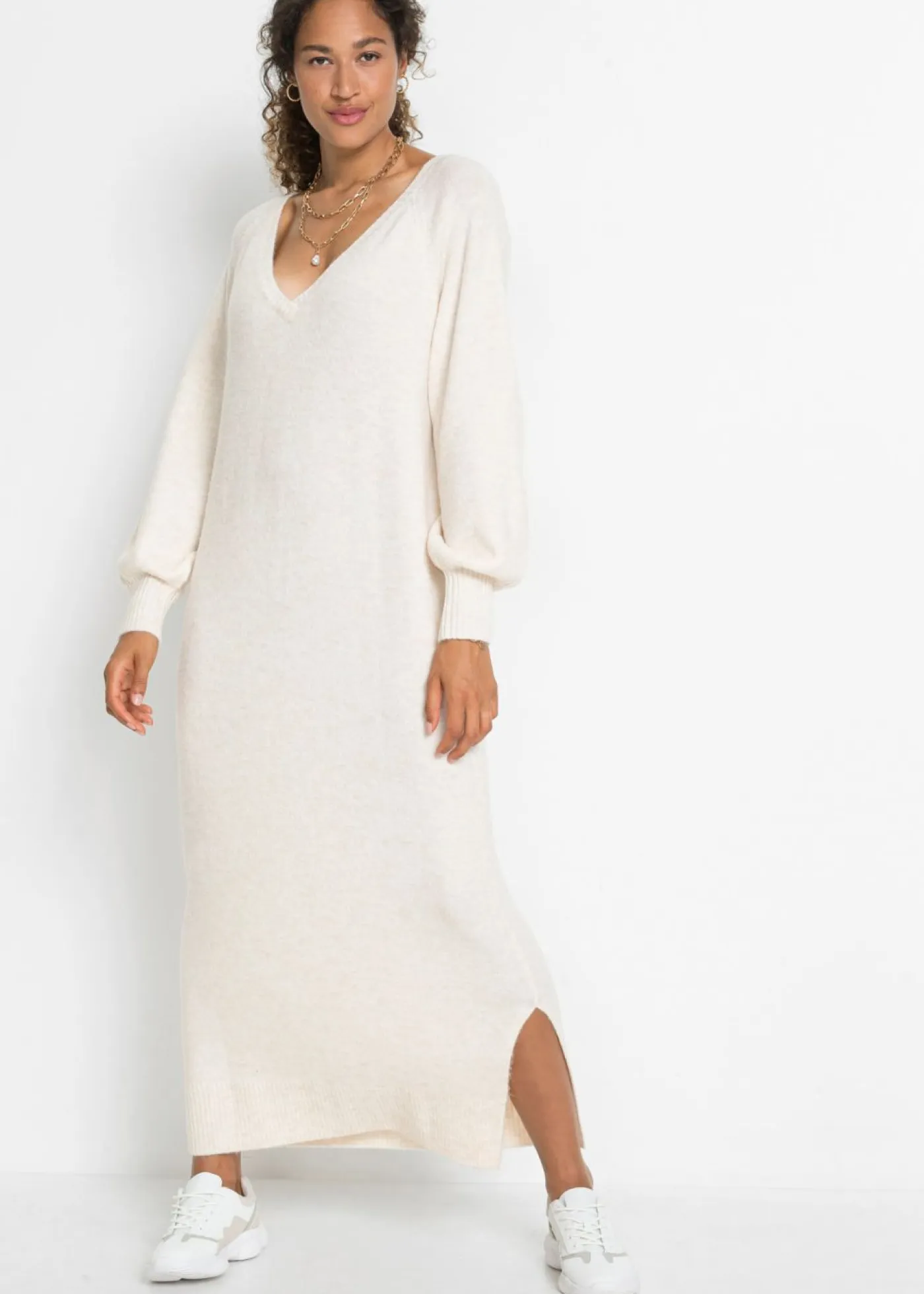 Online Vestido holgado de punto con largo midi Mujer Vestidos|Ropa De Punto