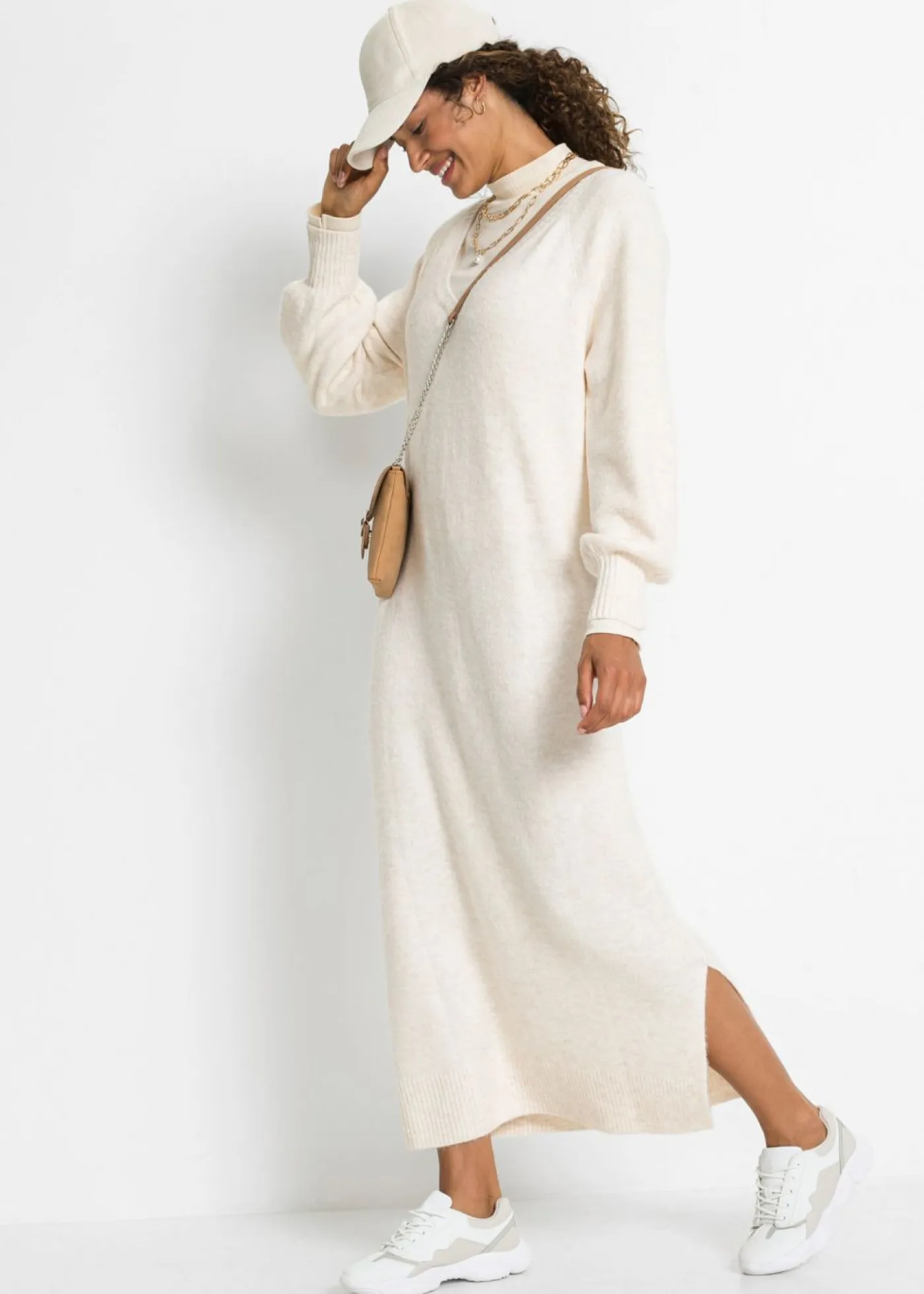 Online Vestido holgado de punto con largo midi Mujer Vestidos|Ropa De Punto