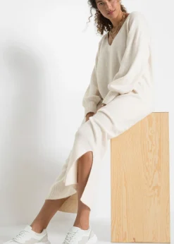 Online Vestido holgado de punto con largo midi Mujer Vestidos|Ropa De Punto