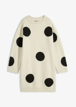 Online Vestido holgado de punto con lunares Mujer Vestidos|Ropa De Punto