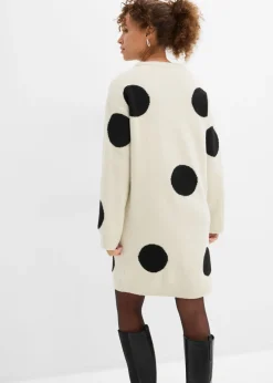Online Vestido holgado de punto con lunares Mujer Vestidos|Ropa De Punto