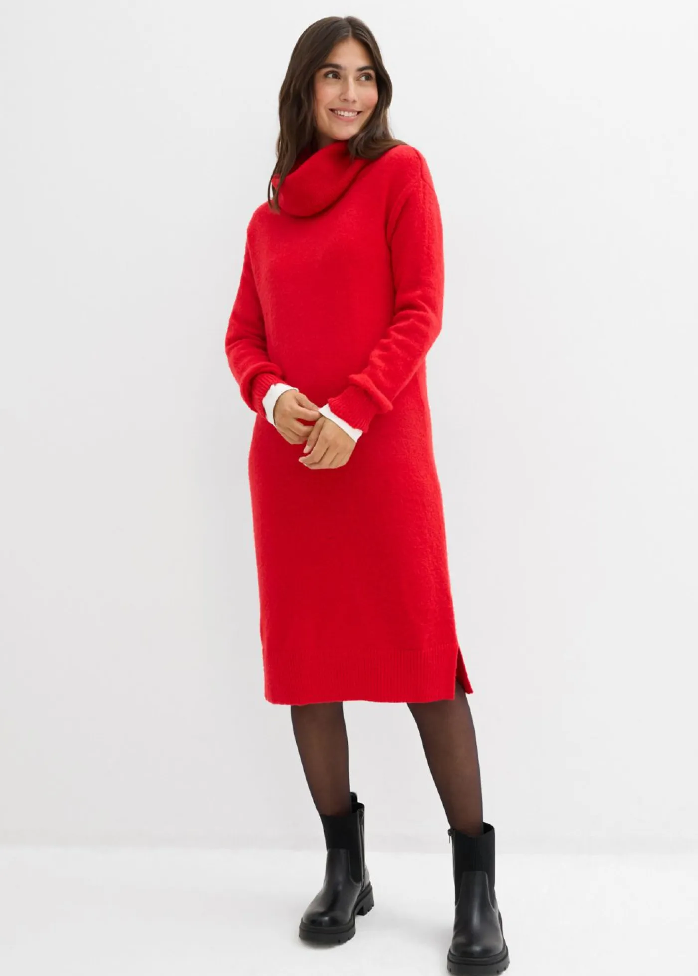 Best Vestido holgado de punto con cuello vuelto Mujer Vestidos|Ropa De Punto