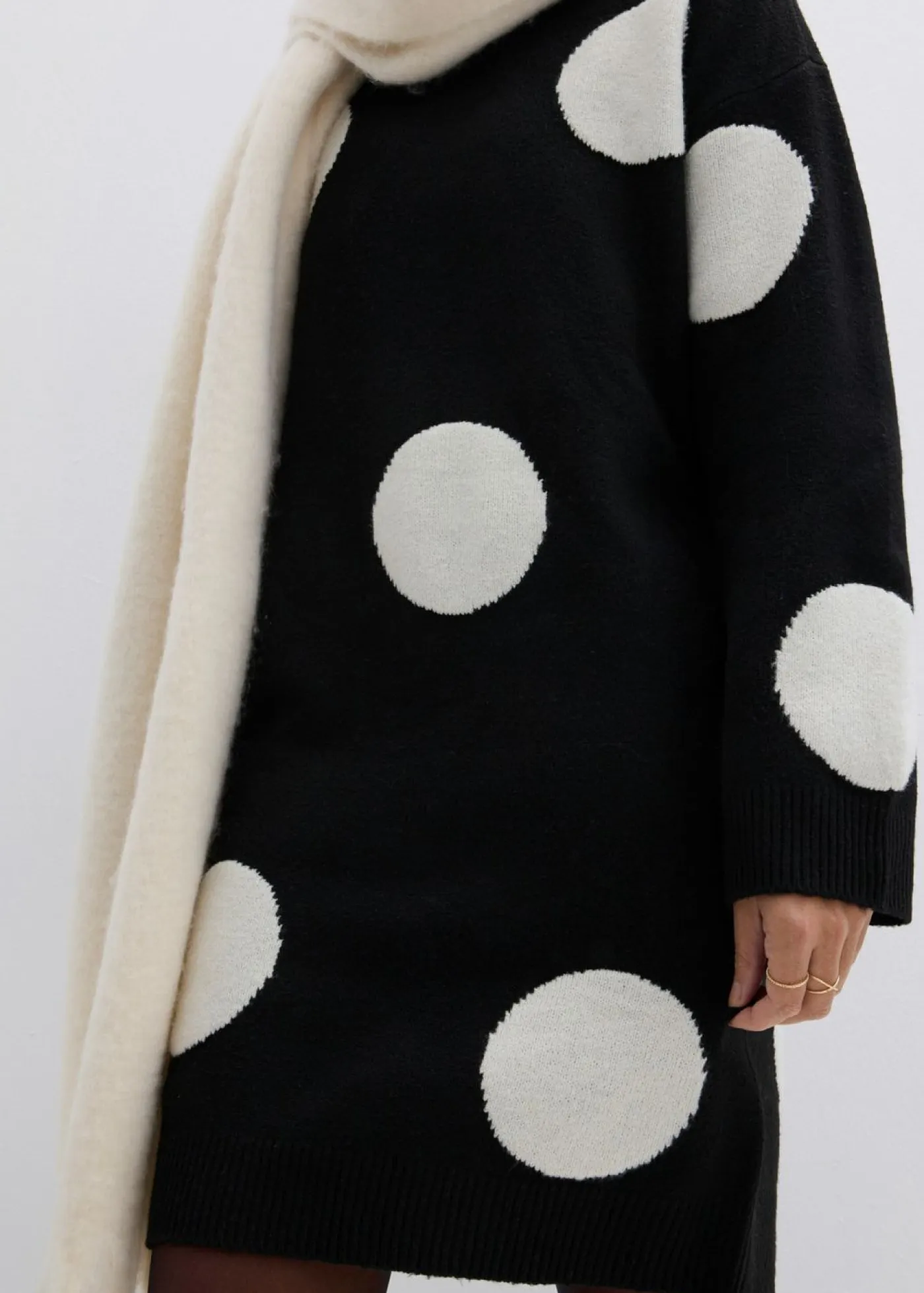 Clearance Vestido holgado de punto con lunares Mujer Vestidos|Ropa De Punto