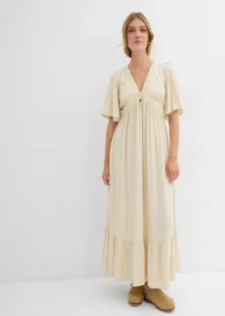 Online Vestido largo a capas de viscosa fluida Mujer Vestidos