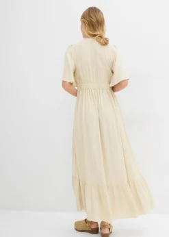 Online Vestido largo a capas de viscosa fluida Mujer Vestidos