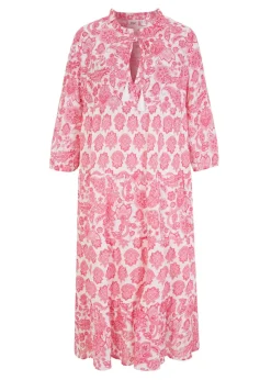 Best Vestido largo arrugado de algodón con bolsillos Mujer Vestidos