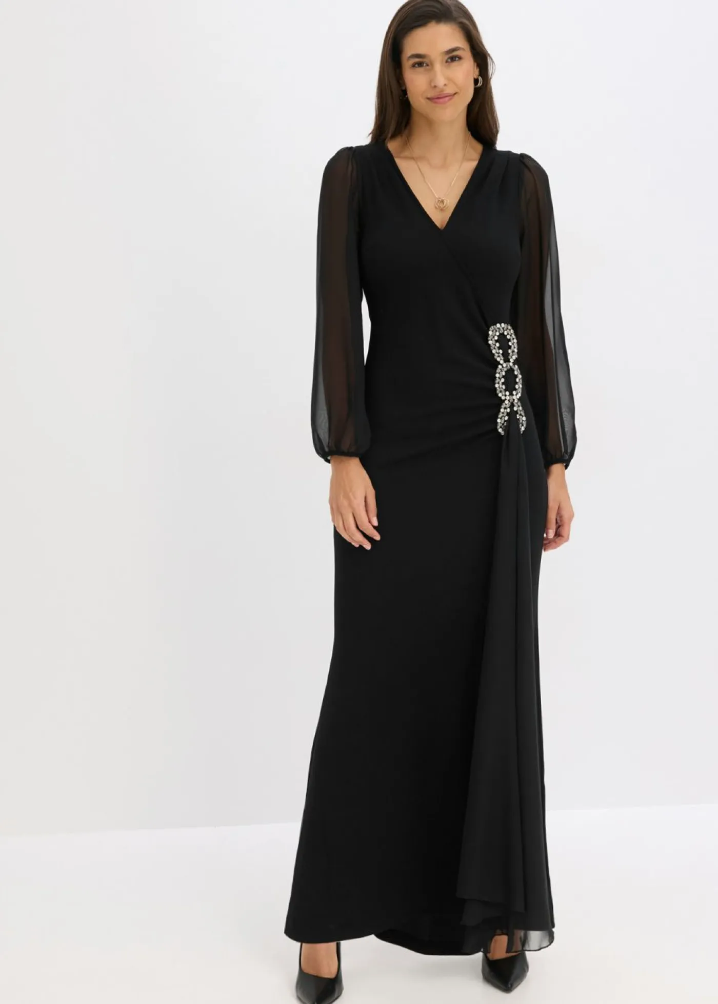 Online Vestido largo con aplicación de piedras brillantes Mujer Vestidos|Ropa Elegante