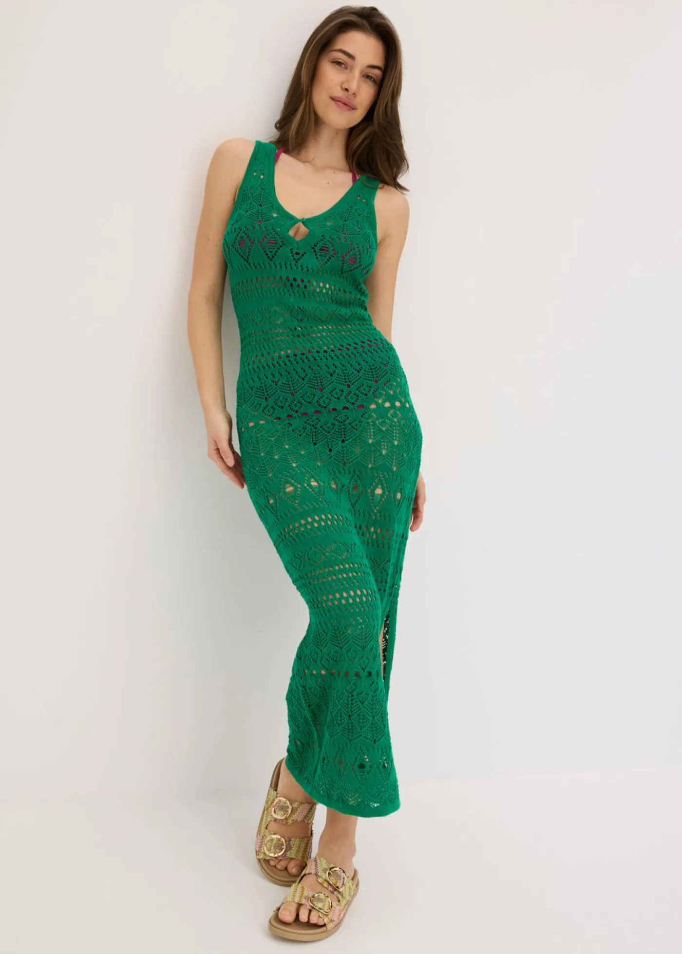 Discount Vestido largo con aspecto de ganchillo Mujer Vestidos