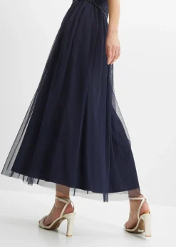 Outlet Vestido largo con bordado de lentejuelas Mujer Vestidos|Tallas Pequeñas