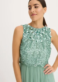 Sale Vestido largo con bordado de lentejuelas Mujer Vestidos|Tallas Pequeñas