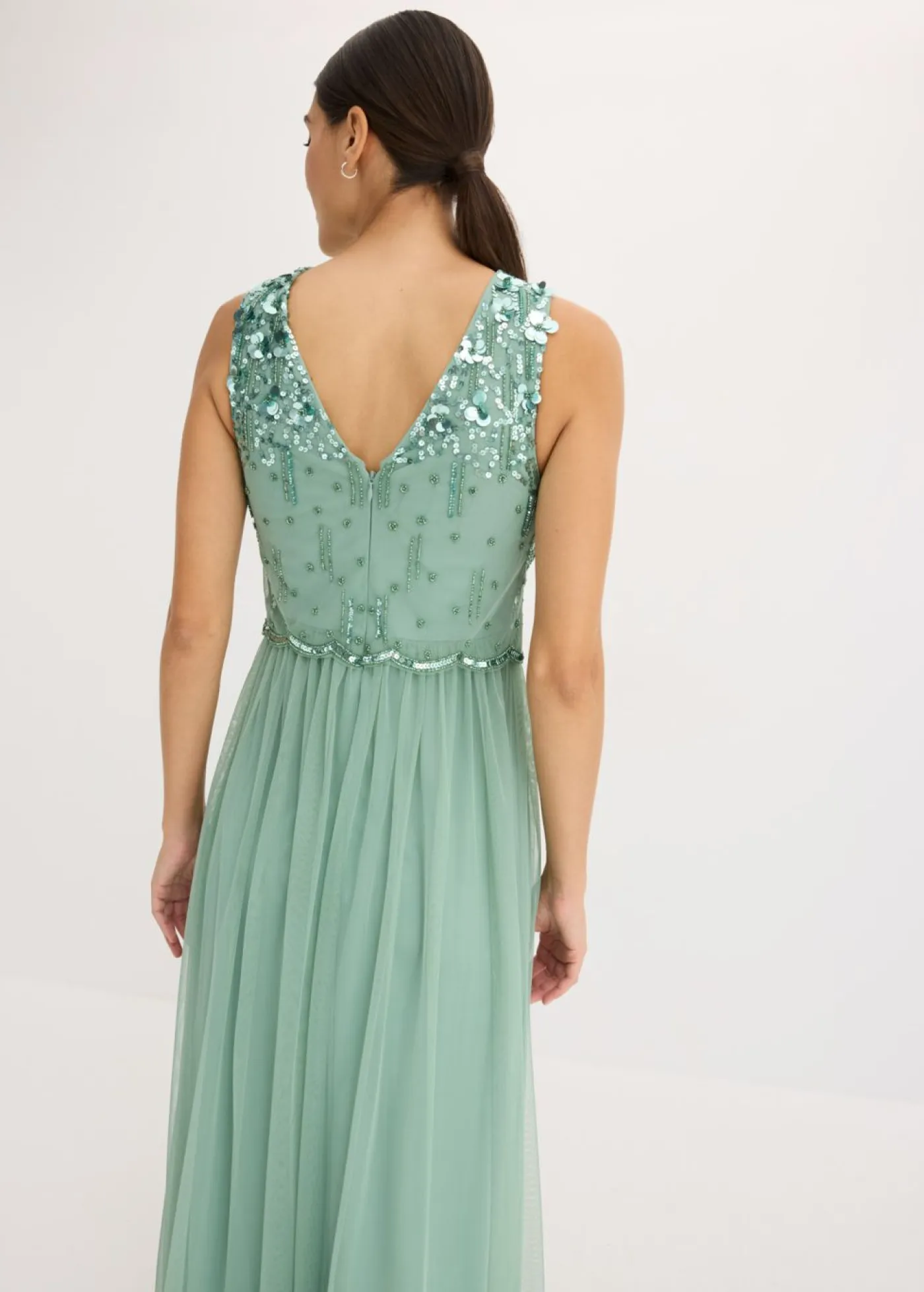 Sale Vestido largo con bordado de lentejuelas Mujer Vestidos|Tallas Pequeñas