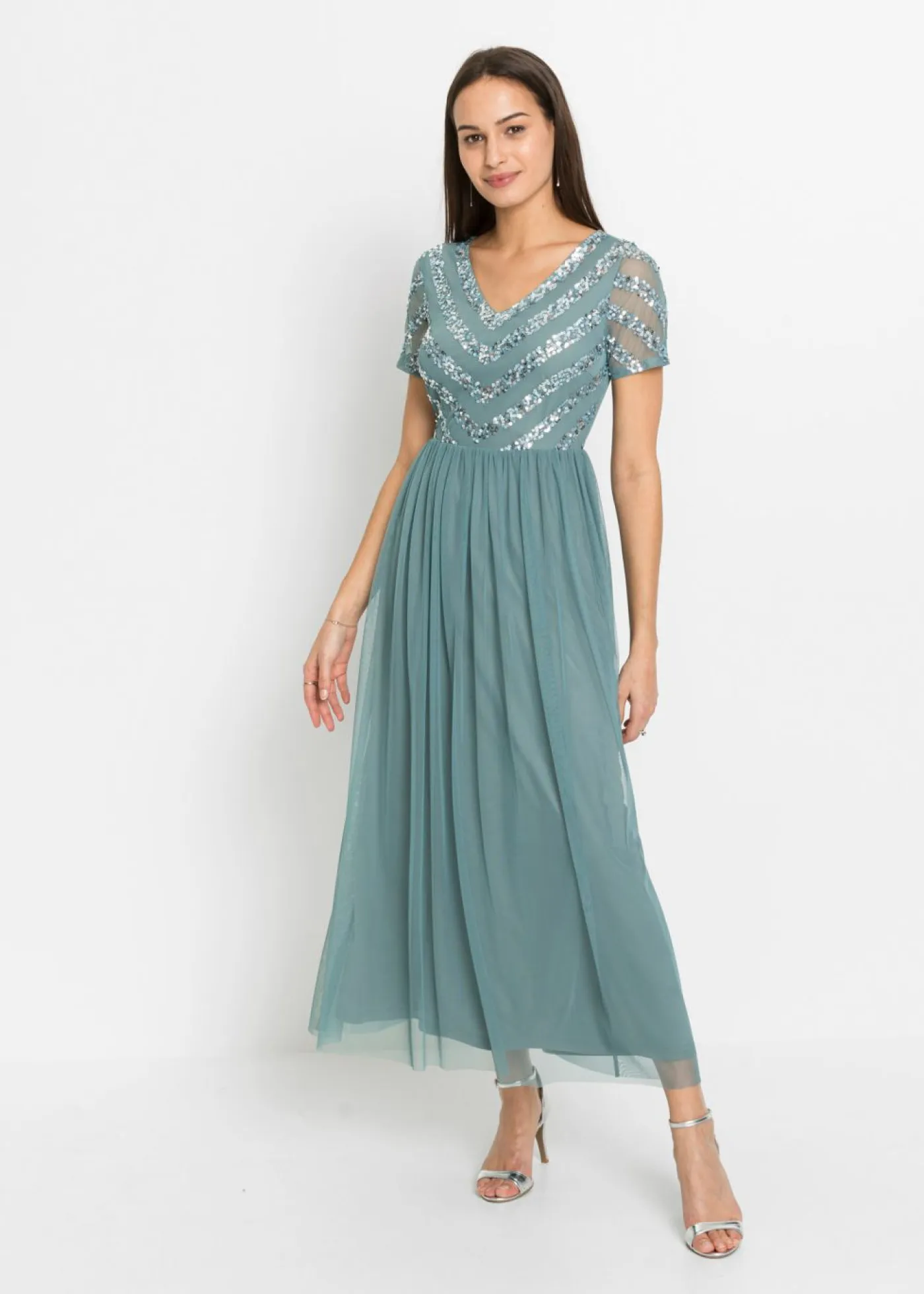 Clearance Vestido largo con bordado de lentejuelas Mujer Vestidos|Ropa Elegante