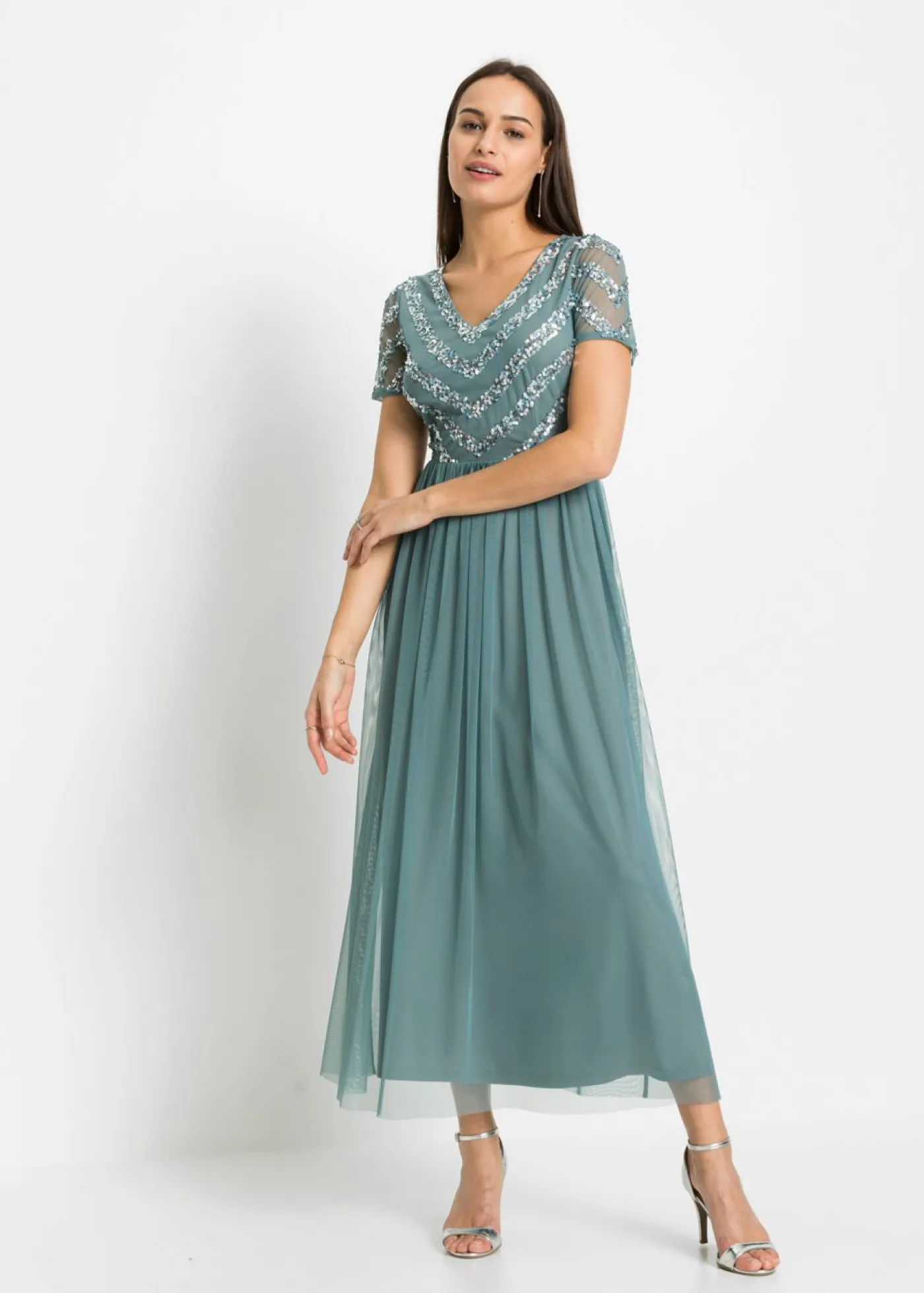 Clearance Vestido largo con bordado de lentejuelas Mujer Vestidos|Ropa Elegante