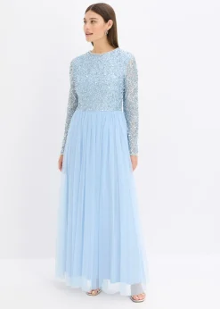 Outlet Vestido largo con bordado de lentejuelas Mujer Vestidos|Ropa Elegante