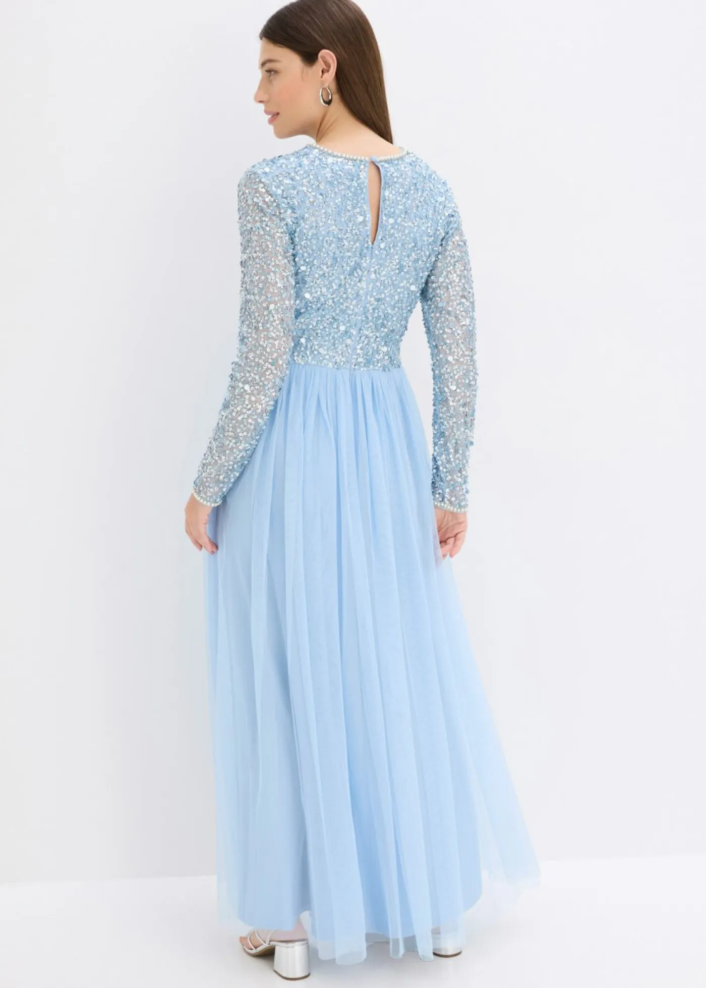 Outlet Vestido largo con bordado de lentejuelas Mujer Vestidos|Ropa Elegante