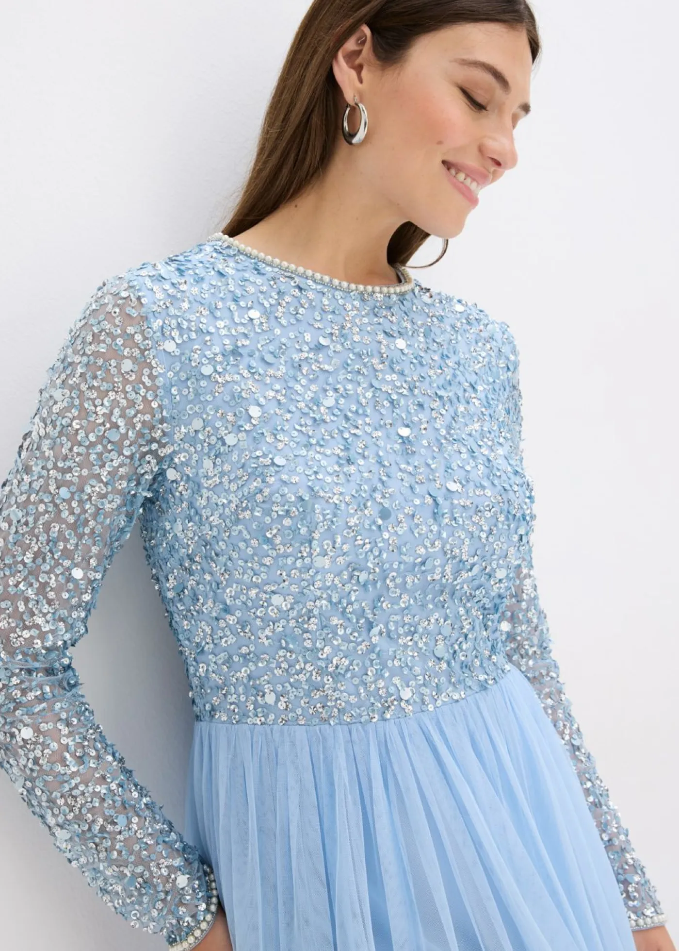 Outlet Vestido largo con bordado de lentejuelas Mujer Vestidos|Ropa Elegante