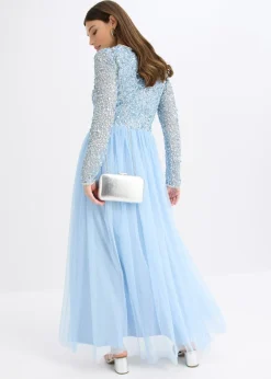 Outlet Vestido largo con bordado de lentejuelas Mujer Vestidos|Ropa Elegante