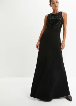 Vestido largo con bordado de lentejuelas Mujer Vestidos|Ropa Elegante
