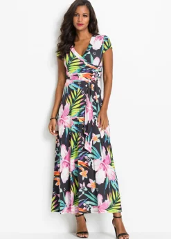 Vestido largo con diseño cruzado Mujer Vestidos