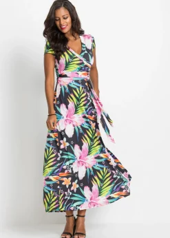 Vestido largo con diseño cruzado Mujer Vestidos