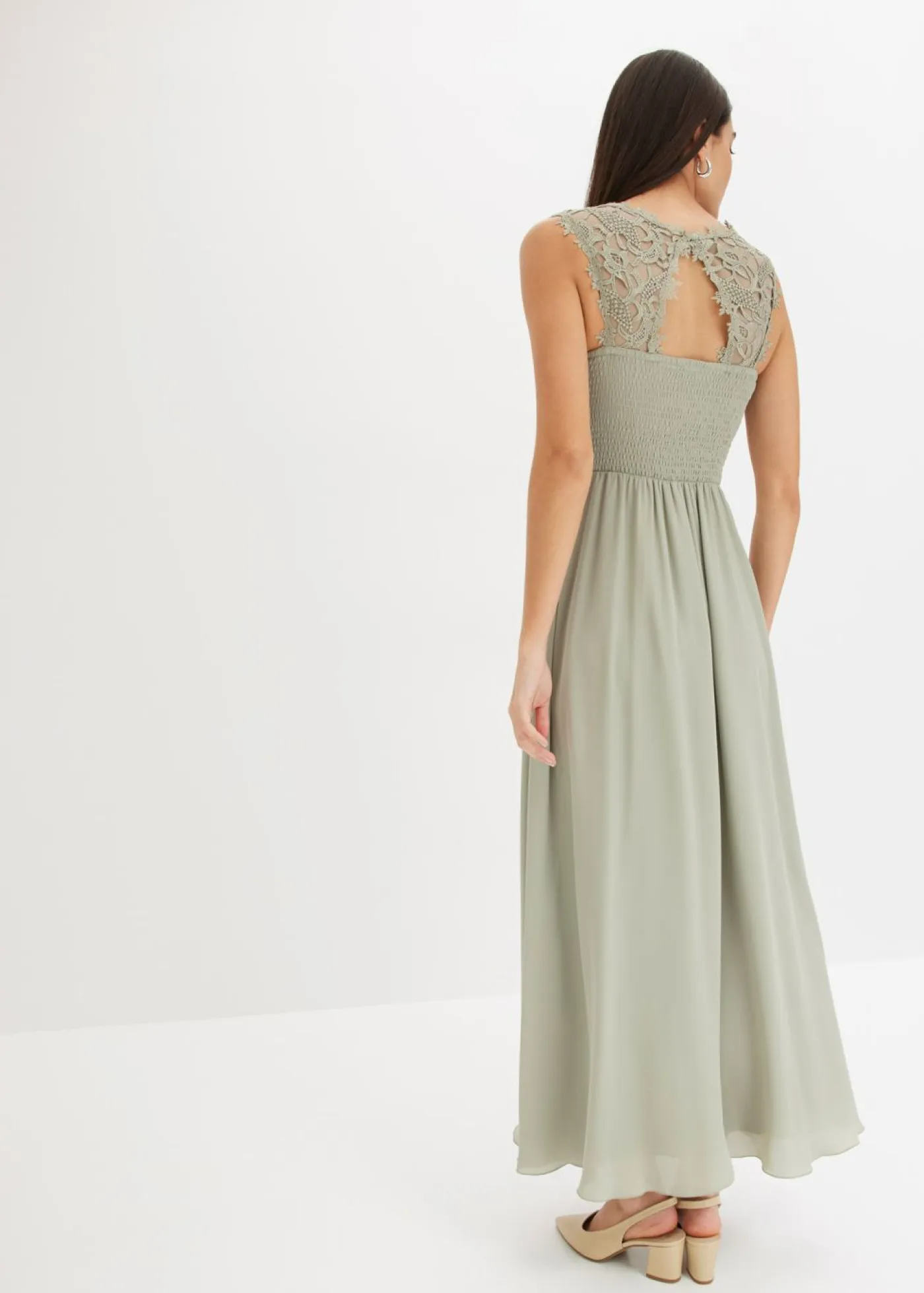 Sale Vestido largo con encaje Mujer Novedades