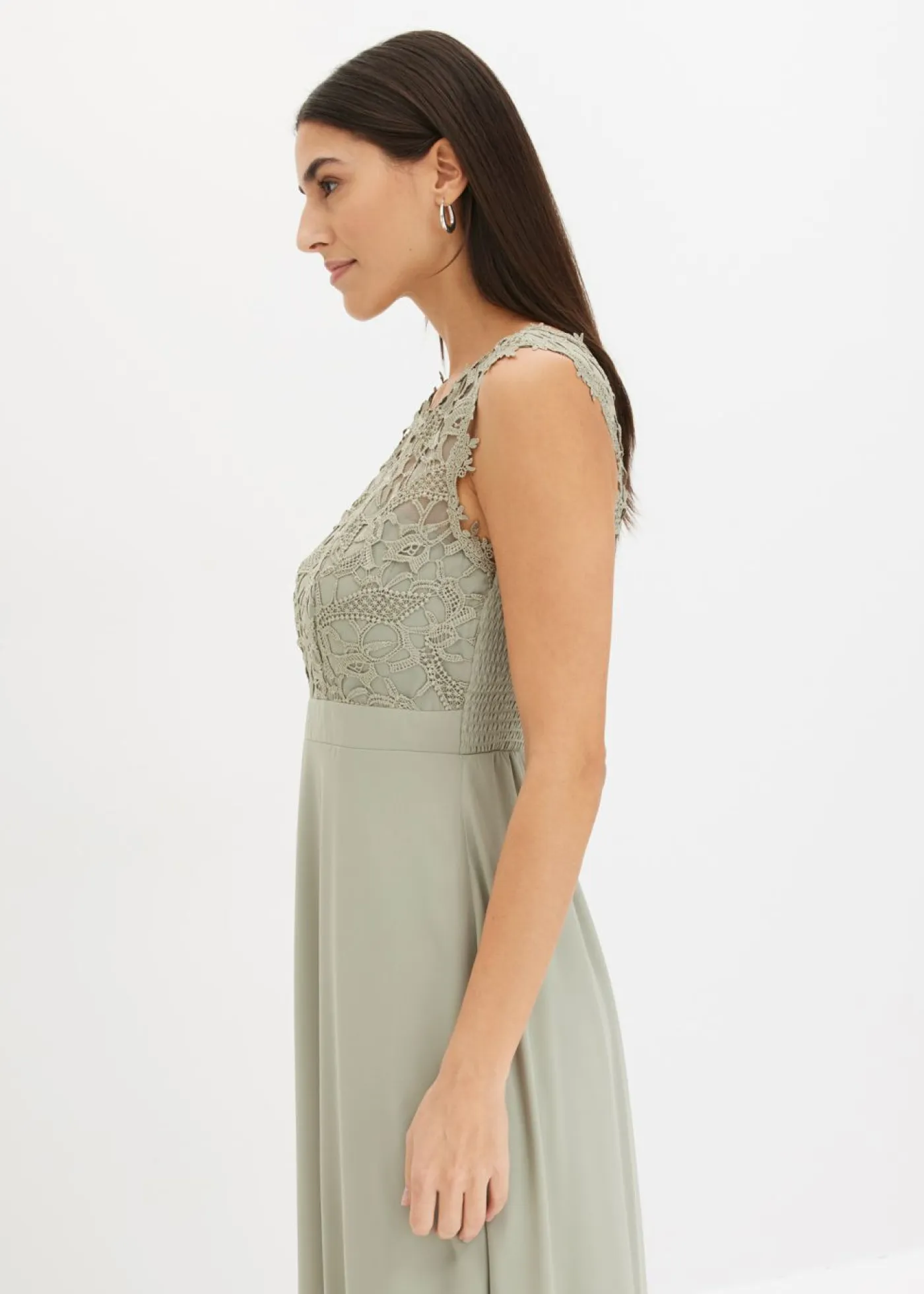 Sale Vestido largo con encaje Mujer Novedades
