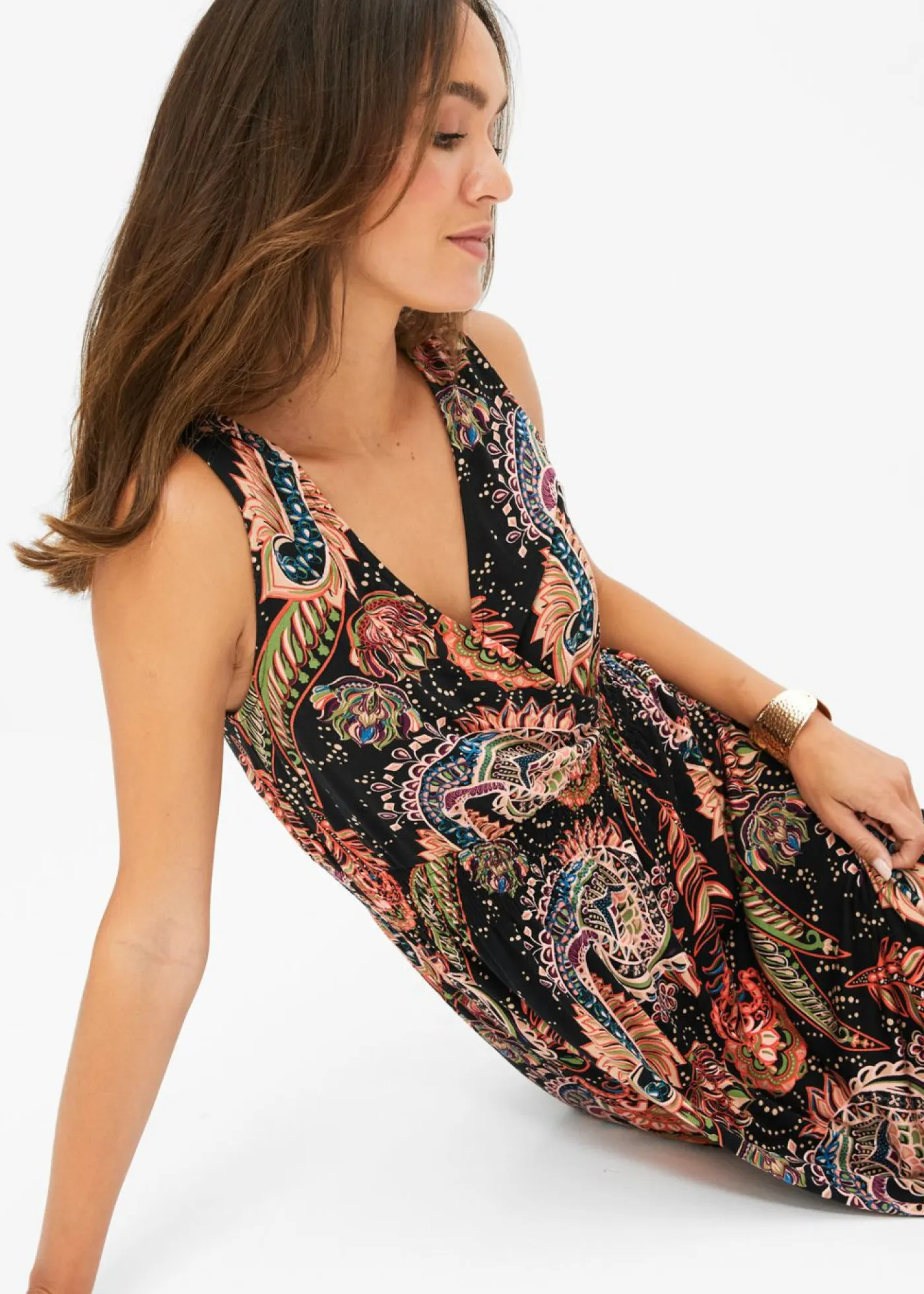 Best Vestido largo de mezcla de viscosa suave Mujer Vestidos|Novedades