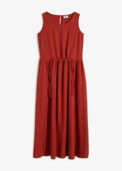 Discount Vestido largo de mezcla ligera de lino y viscosa Mujer Esenciales|Vestidos