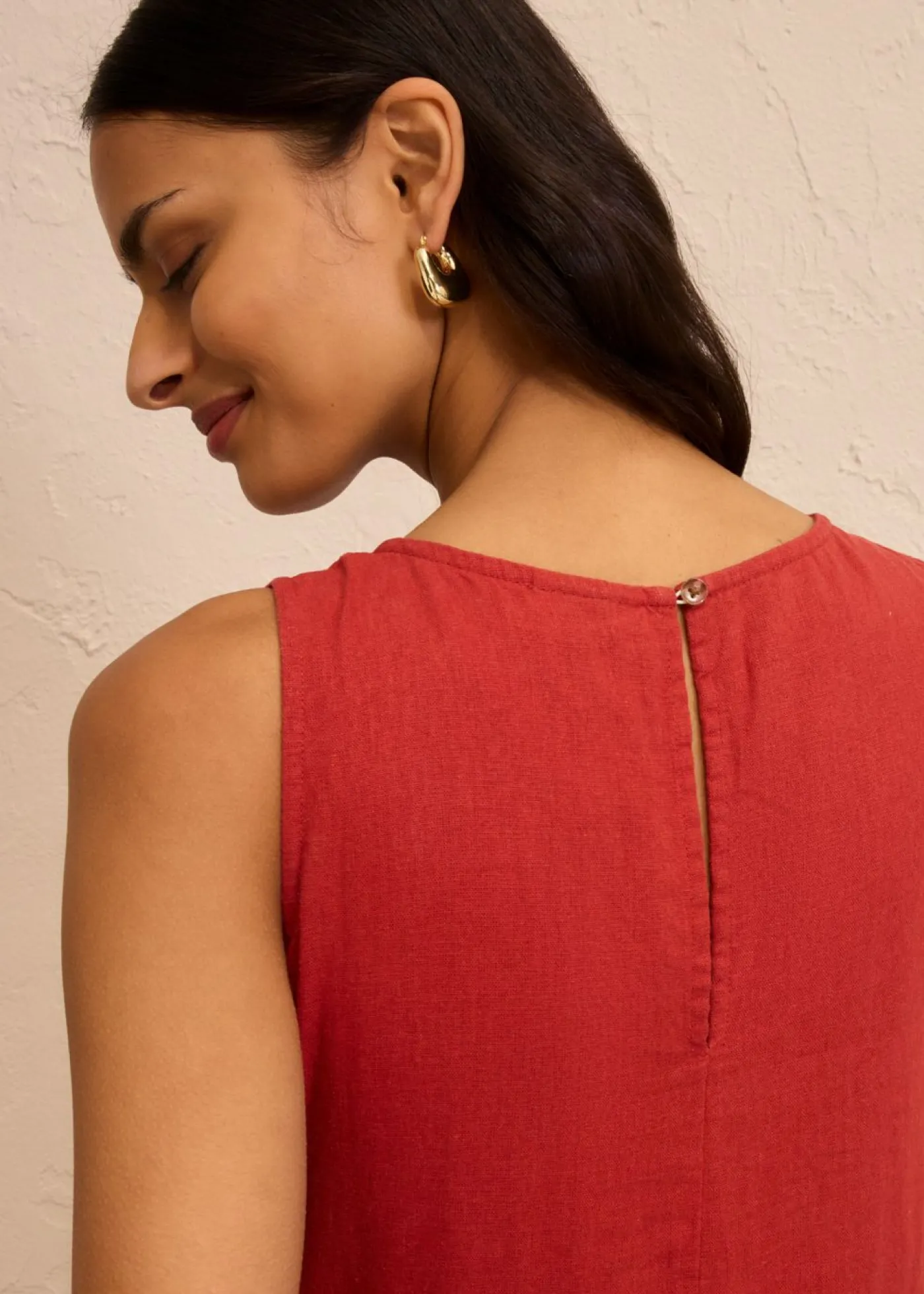 Discount Vestido largo de mezcla ligera de lino y viscosa Mujer Esenciales|Vestidos