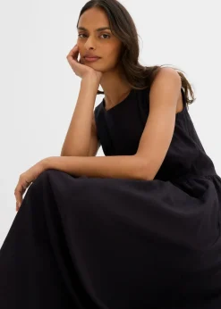 Discount Vestido largo de mezcla ligera de lino y viscosa Mujer Esenciales|Vestidos