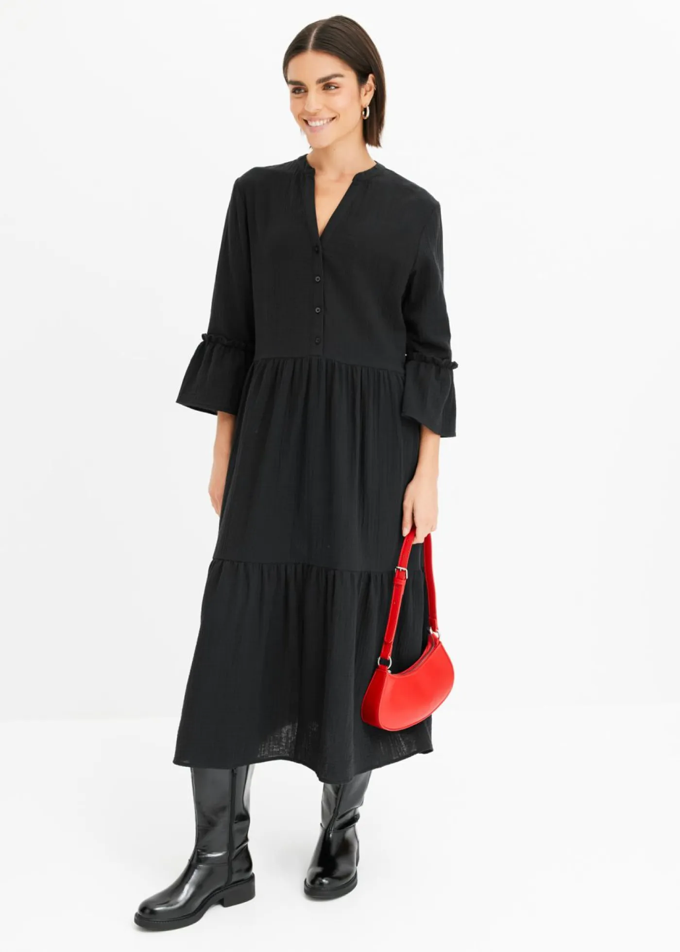 Online Vestido largo de muselina suave Mujer Tallas Pequeñas