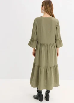 Outlet Vestido largo de muselina suave Mujer Tallas Pequeñas