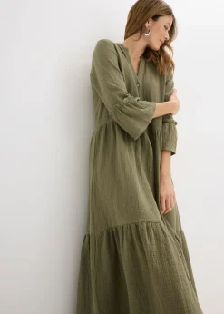 Hot Vestido largo de muselina suave Mujer Vestidos|Novedades