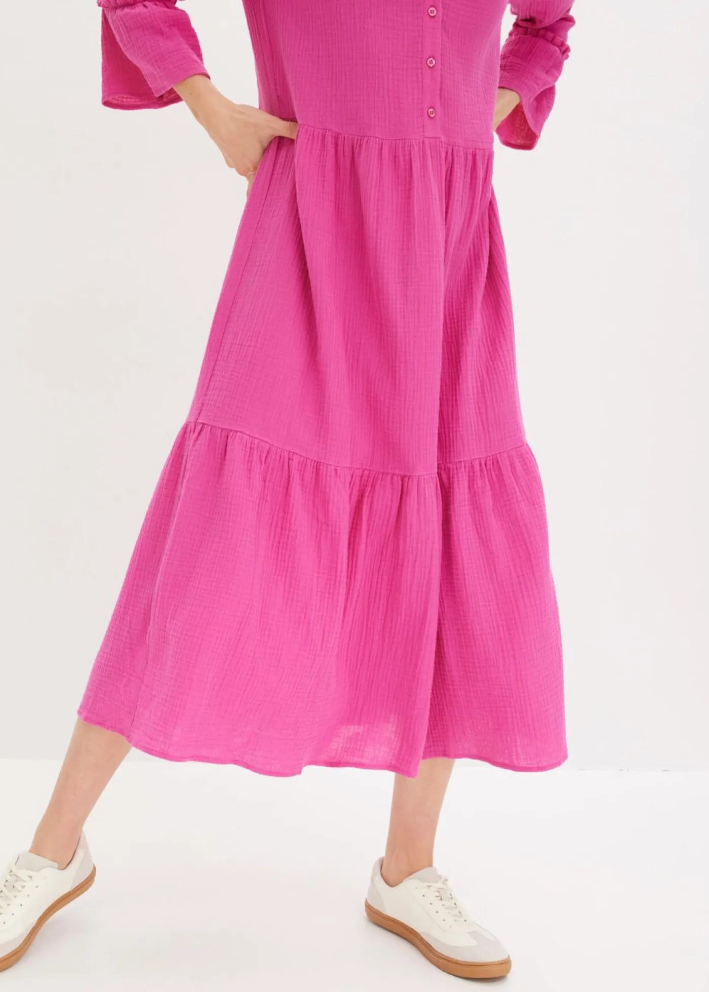 Online Vestido largo de muselina suave Mujer Vestidos|Tallas Pequeñas