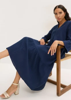 Clearance Vestido largo de muselina suave Mujer Vestidos|Tallas Pequeñas