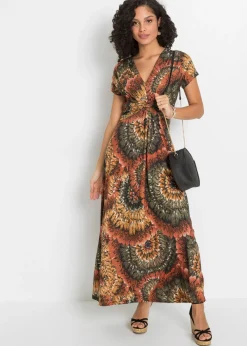 Clearance Vestido largo de punto estampado Mujer Vestidos|Novedades