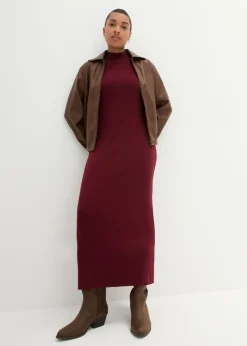 Best Vestido largo de punto fino de mezcla de viscosa fluida Mujer Vestidos|Ropa De Punto