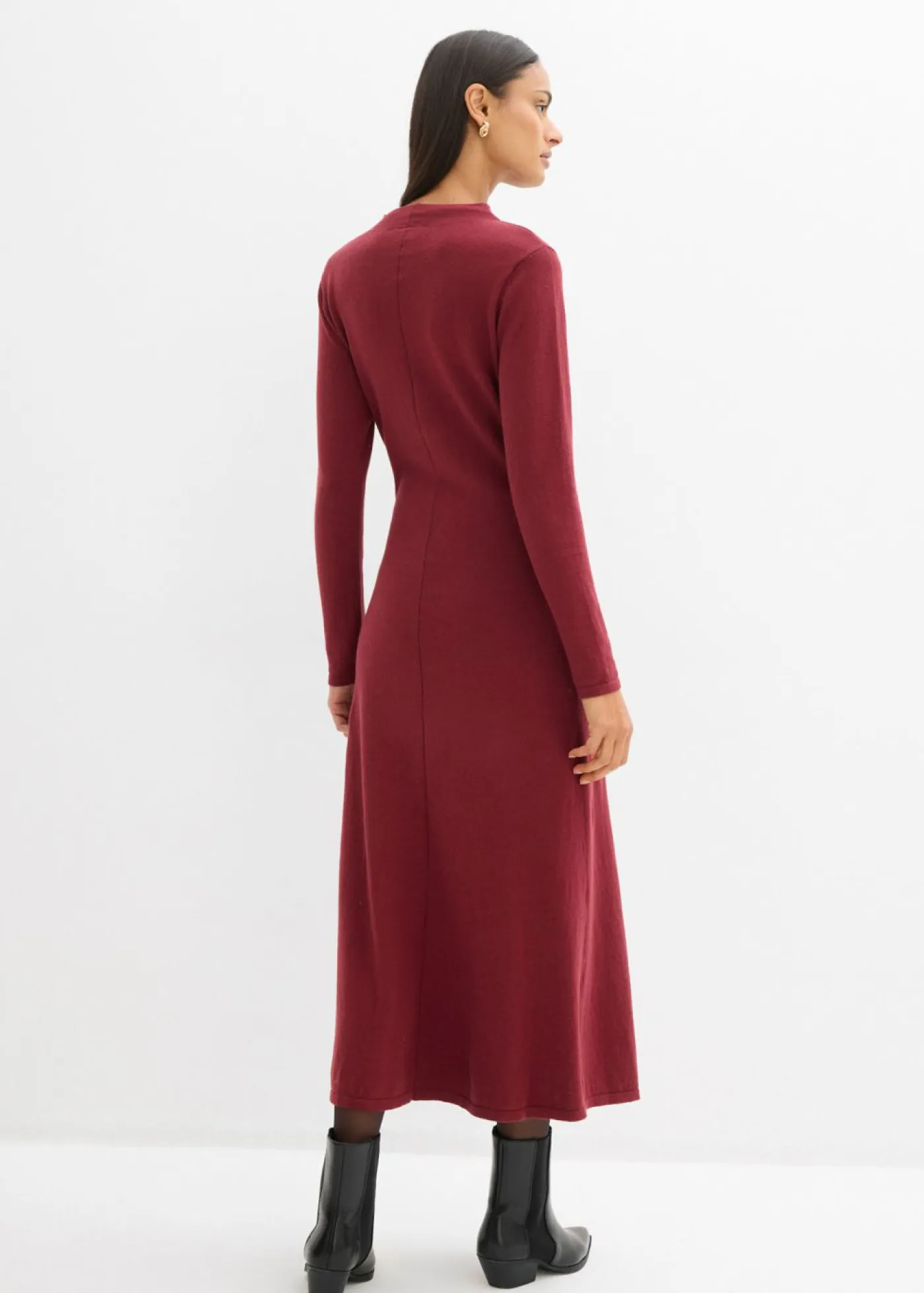 Sale Vestido largo de punto fino con cachemir Mujer Esenciales|Vestidos
