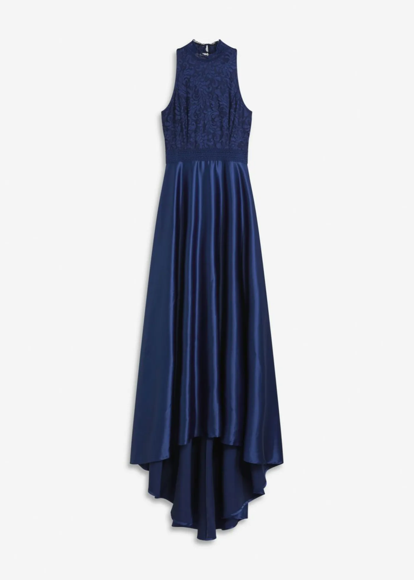 Hot Vestido largo de satén brillante con encaje Mujer Vestidos|Ropa Elegante