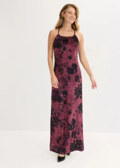 Outlet Vestido largo de terciopelo brillante Mujer Vestidos|Ropa Elegante