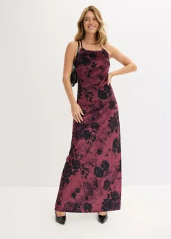 Outlet Vestido largo de terciopelo brillante Mujer Vestidos|Ropa Elegante