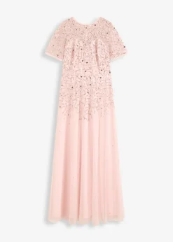 Online Vestido largo de tul delicado con bordado de lentejuelas Mujer Vestidos|Tallas Pequeñas