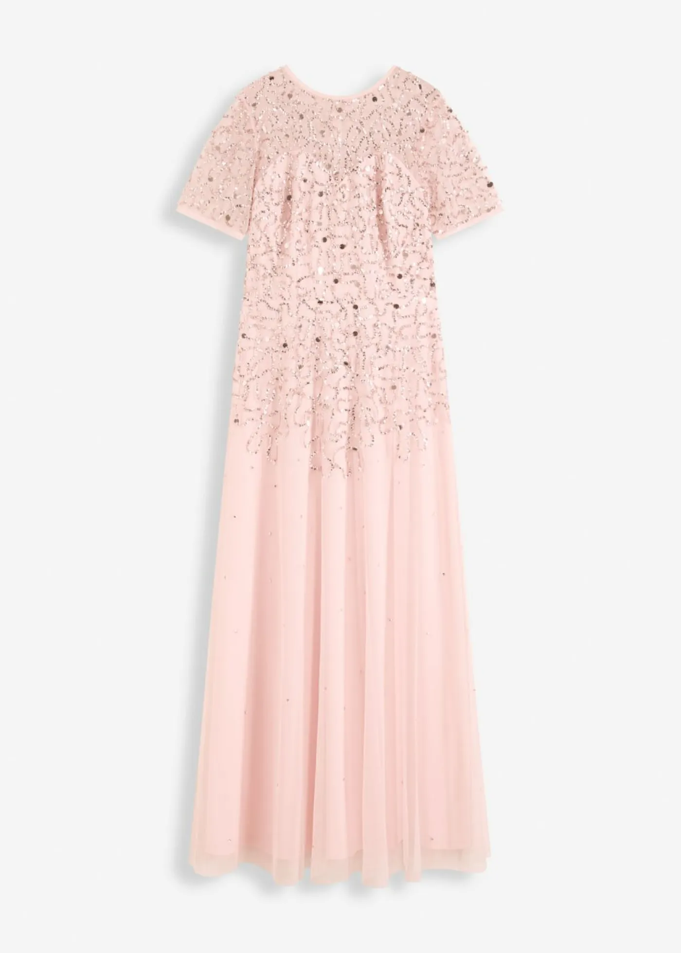 Online Vestido largo de tul delicado con bordado de lentejuelas Mujer Vestidos|Tallas Pequeñas