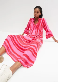 Sale Vestido largo de viscosa fluida Mujer Tallas Pequeñas|Novedades