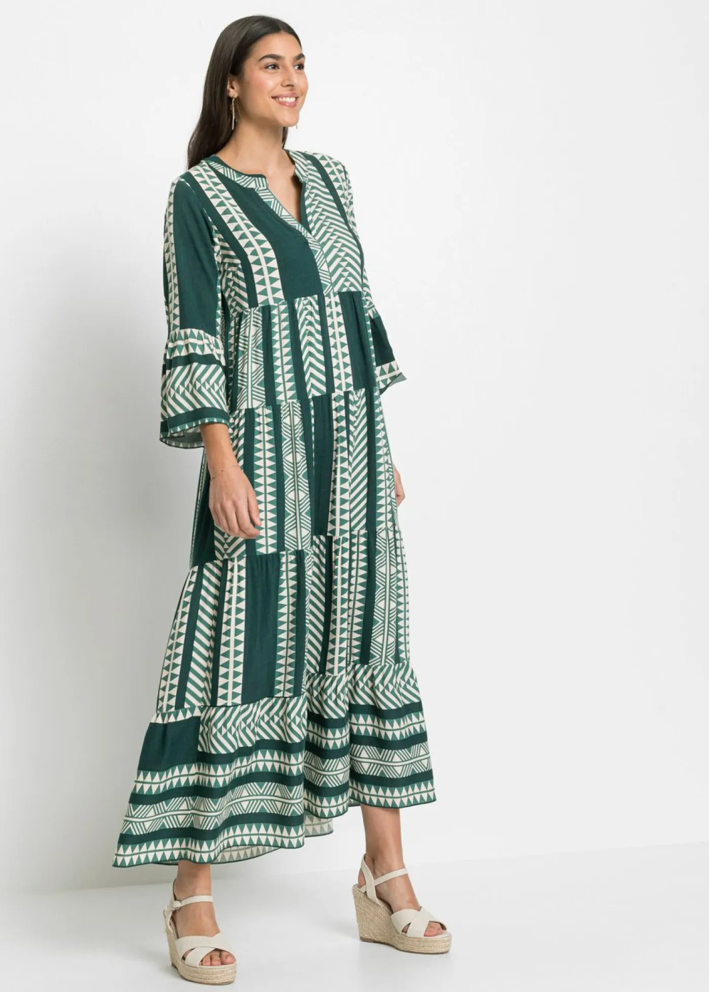 Vestido largo de viscosa fluida Mujer Vestidos