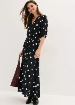 Outlet Vestido largo de viscosa fluida Mujer Vestidos|Tallas Pequeñas