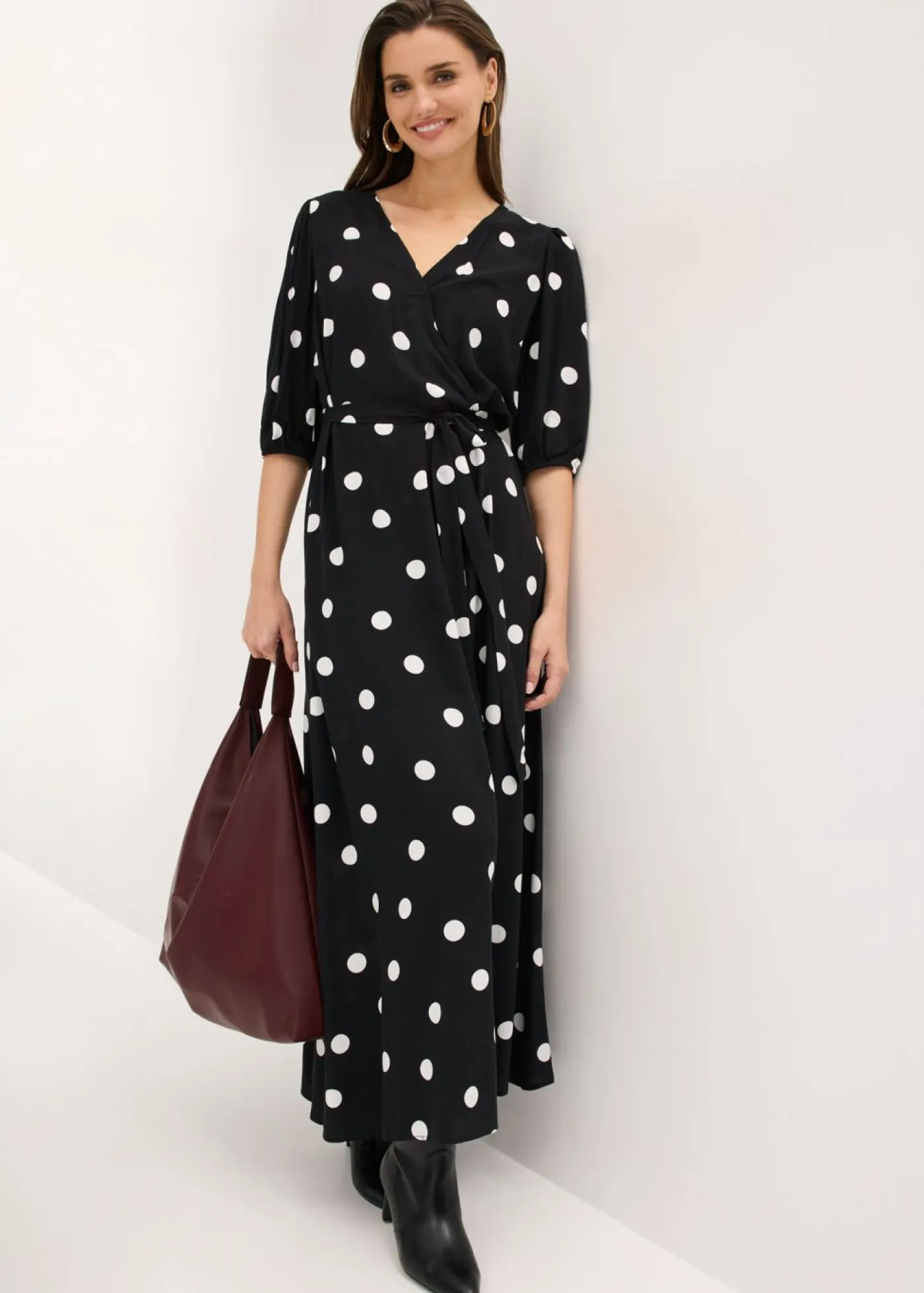Outlet Vestido largo de viscosa fluida Mujer Vestidos|Tallas Pequeñas